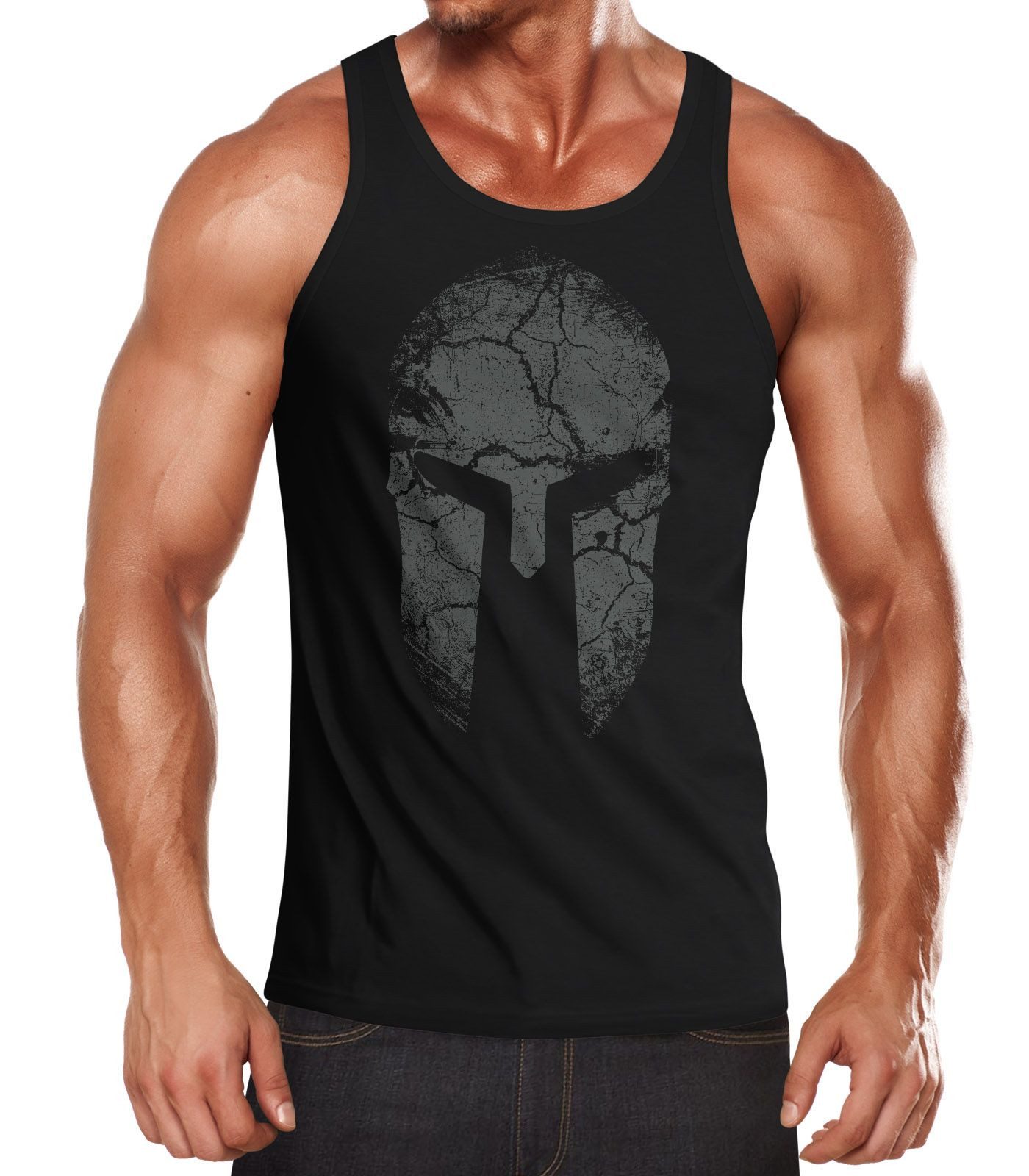Neverless Tanktop Herren Tank-Top Aufdruck Sparta Helm Spartan Warrior Fash günstig online kaufen