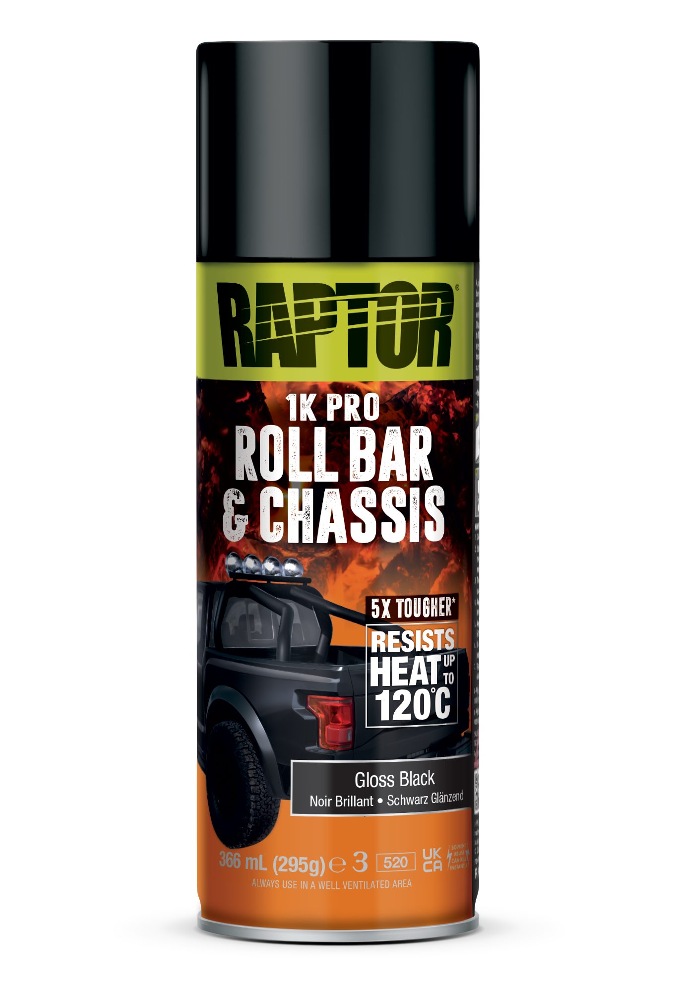 U-POL Sprühlack RAPTOR Chassis Lack - Überrollbügellack - Hitzebeständig bis 120°C, Hitzebeständig bis 120°C