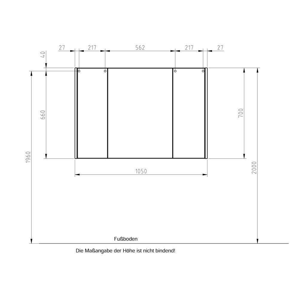 Lomadox Spiegelschrank QUEBEC-66 105 inkl. cm cm 105/70/16 B/H/T: in Glanz, LED-Aufsatzleuchte weiß