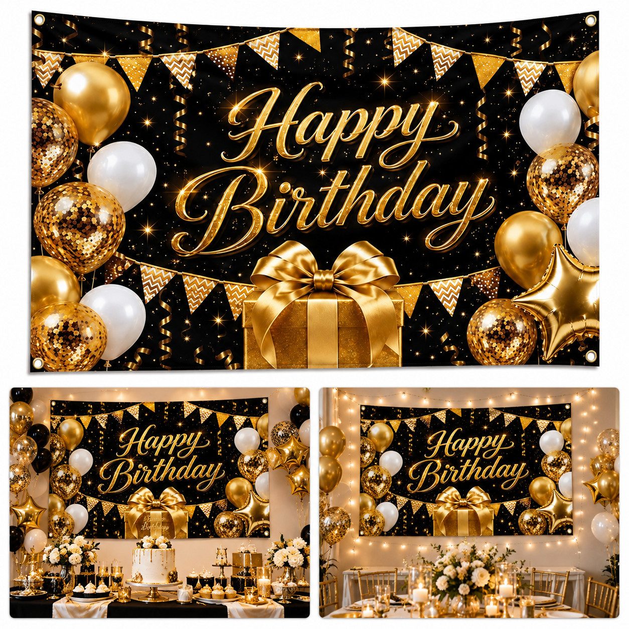 Luckice Hintergrundtuch Neon Happy Birthday Hintergrund Fotobanner Party Deko, Farbintensiver HD‑Druck mit beeindruckender Neon‑Raumwirkung