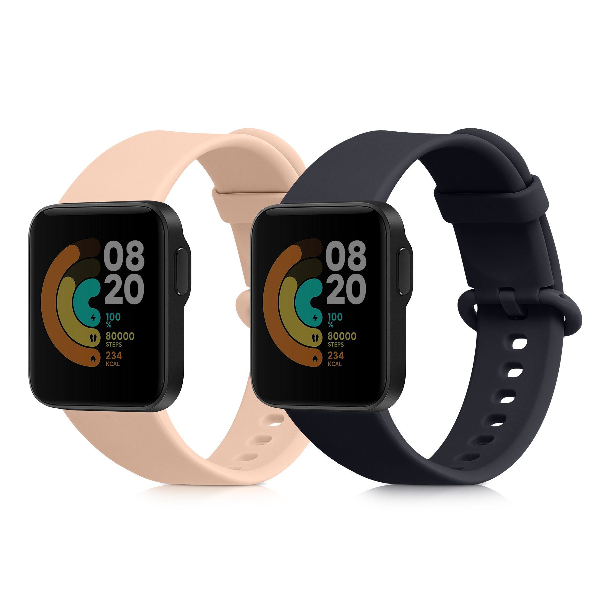 kwmobile 2x Uhrenarmband für Xiaomi Mi Watch Lite / Redmi Watch Armband Smartwatch, 2-tlg., Fitnesstracker Band Set aus TPU Silikon - Ersatzarmband Smartwatch