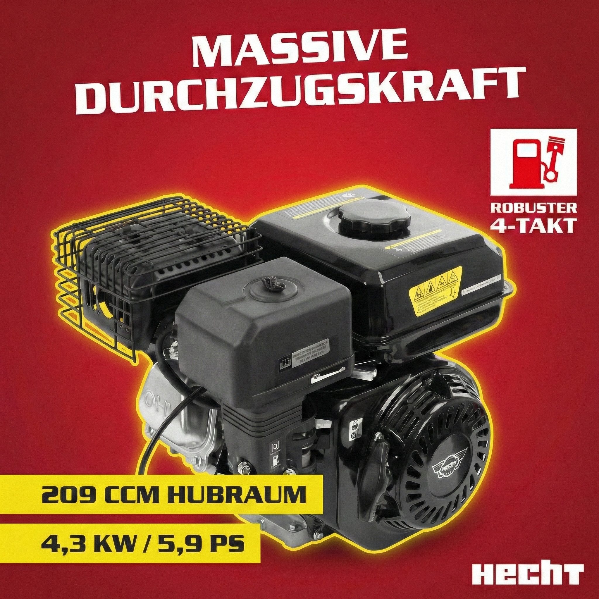 Hecht Benzinmotorhacke Gartenfräse 750 Gartenhacke Motorfräse Bodenhacke Bodenfräse, 50,00 cm Arbeitsbreite, 35 cm Arbeitstiefe, 6,5 PS, Stahlgehäuse – Bild 4 von 5