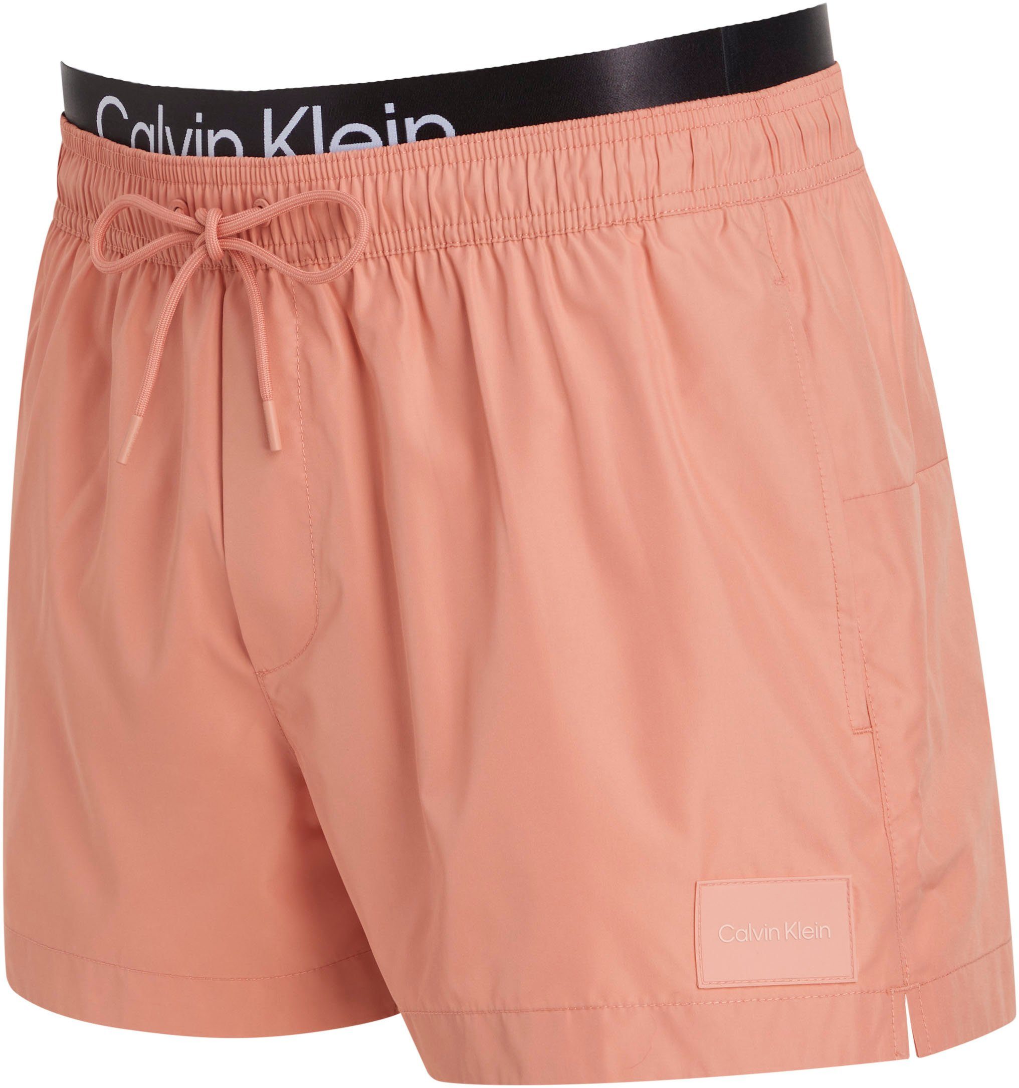 Calvin Klein Swimwear Badeshorts mit SHORT WB clay doppeltem pink DOUBLE Bund