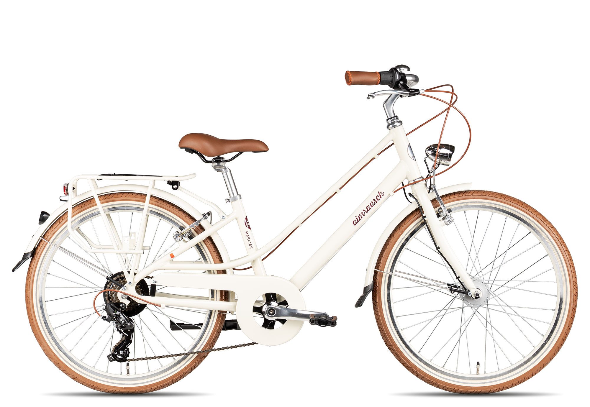 Almrausch Kinderfahrrad Marlies 6 24, 6 Gang Shimano Tourney 6 Schaltwerk, Kettenschaltung, Straßenausstattung braun/beige