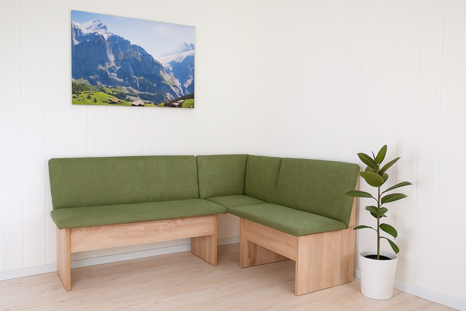 kundler home Eckbank mit Truhe, Esszimmerbank mit Rückenlehne, Küchenbank (Set, mit Stauraum), 4er Bank, Eiche Premiumdekor