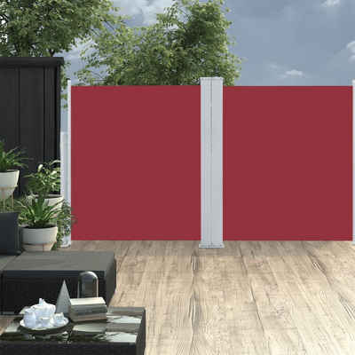 vidaXL Balkonsichtschutz Ausziehbare Seitenmarkise Rot 160 x 600 cm