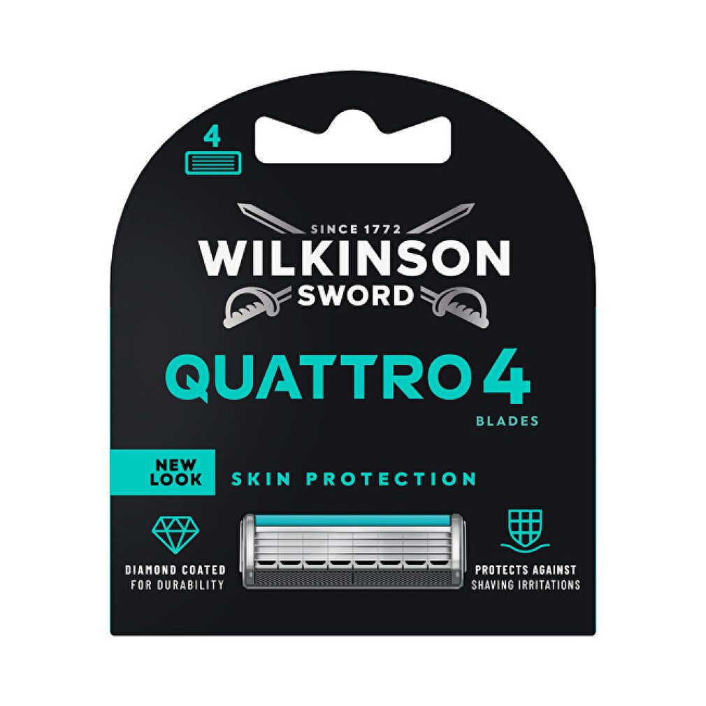 Wilkinson Rasierklingen SWORD Quattro Titanium Sensitive Rasierklingen, 4 St