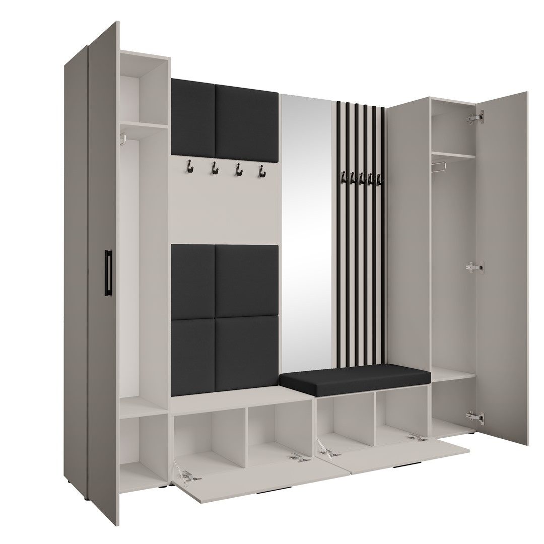 Beautysofa Garderobenschrank mit gepolsterten Paneelen und günstig online kaufen