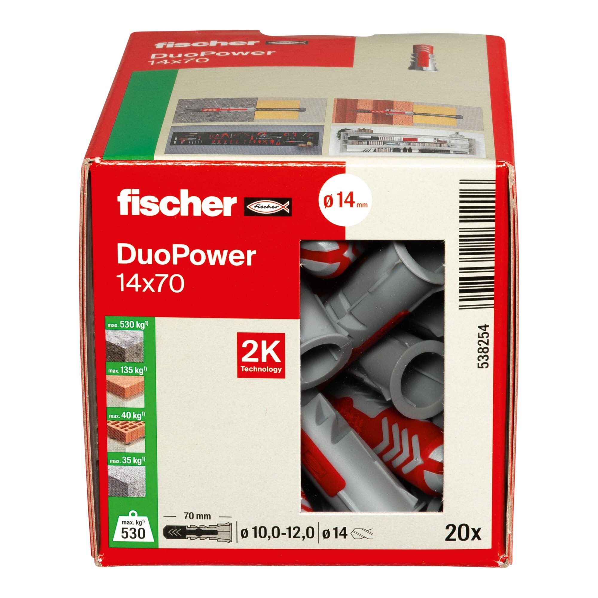 fischer Spreizdübel fischer Dübel DuoPower 14x70 LD 20 Stk