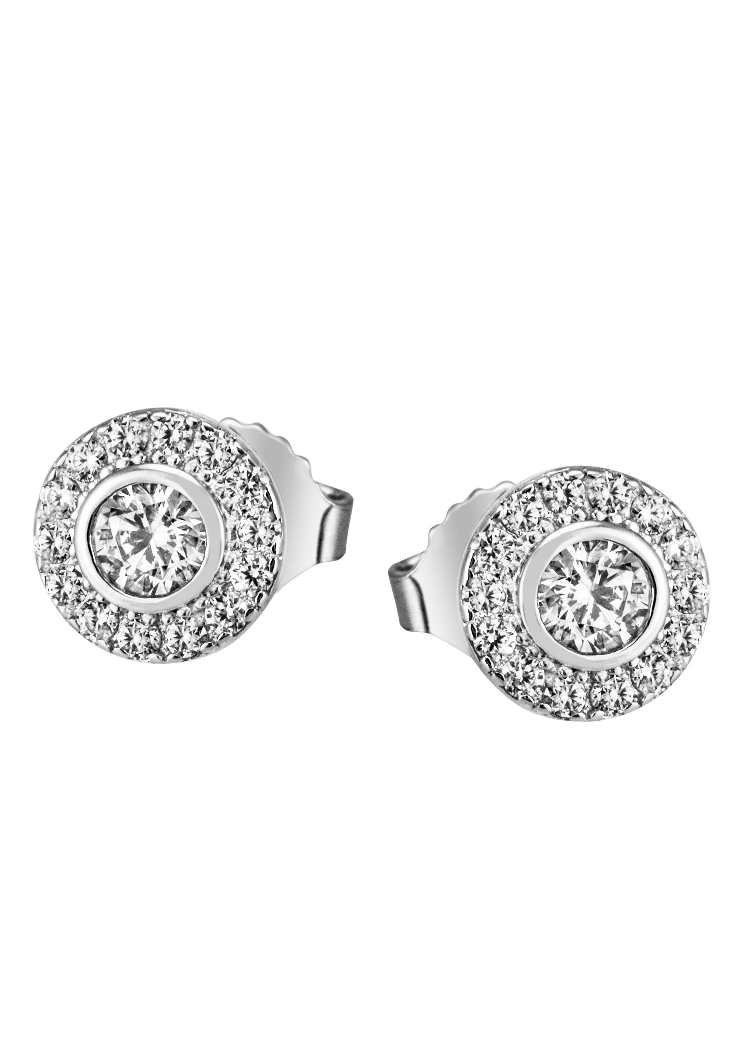 Firetti Paar Ohrstecker Schmuck Geschenk Silber 925 Ohrschmuck Kreise, zu  Kleid, Shirt, Jeans, Sneaker! Anlass Geburtstag Weihnachten, Echtschmuck  Echtsilber Silberschmuck Silber 925 - rhodiniert, massiv