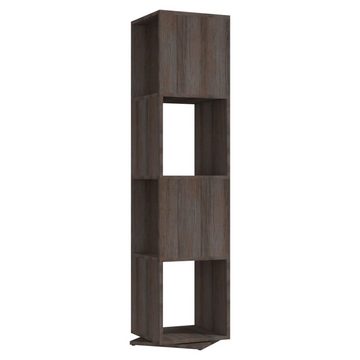 vidaXL Bücherregal Drehregal Grau und Sonoma-Eiche 34,5x34,5x147,5cm Holzwerkstoff, 1-tlg.