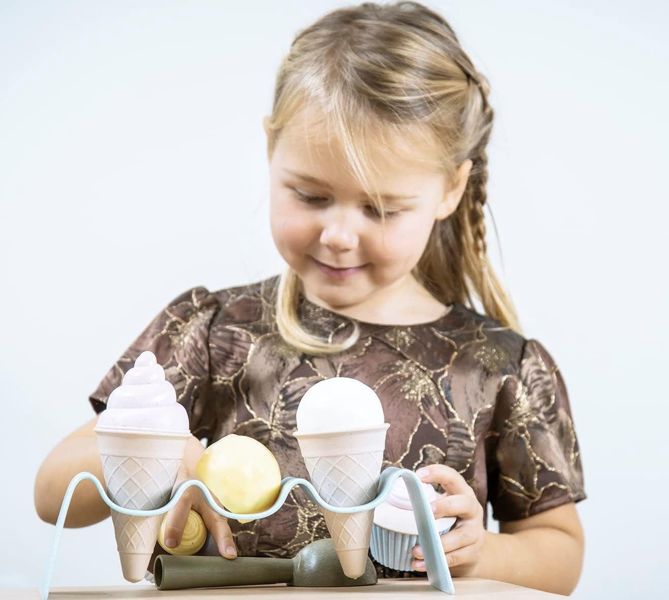 dantoy Spielküche Eis-Set – 11-teilig – ab 2 Jahren – aus Zuckerrohr-Kunststoff