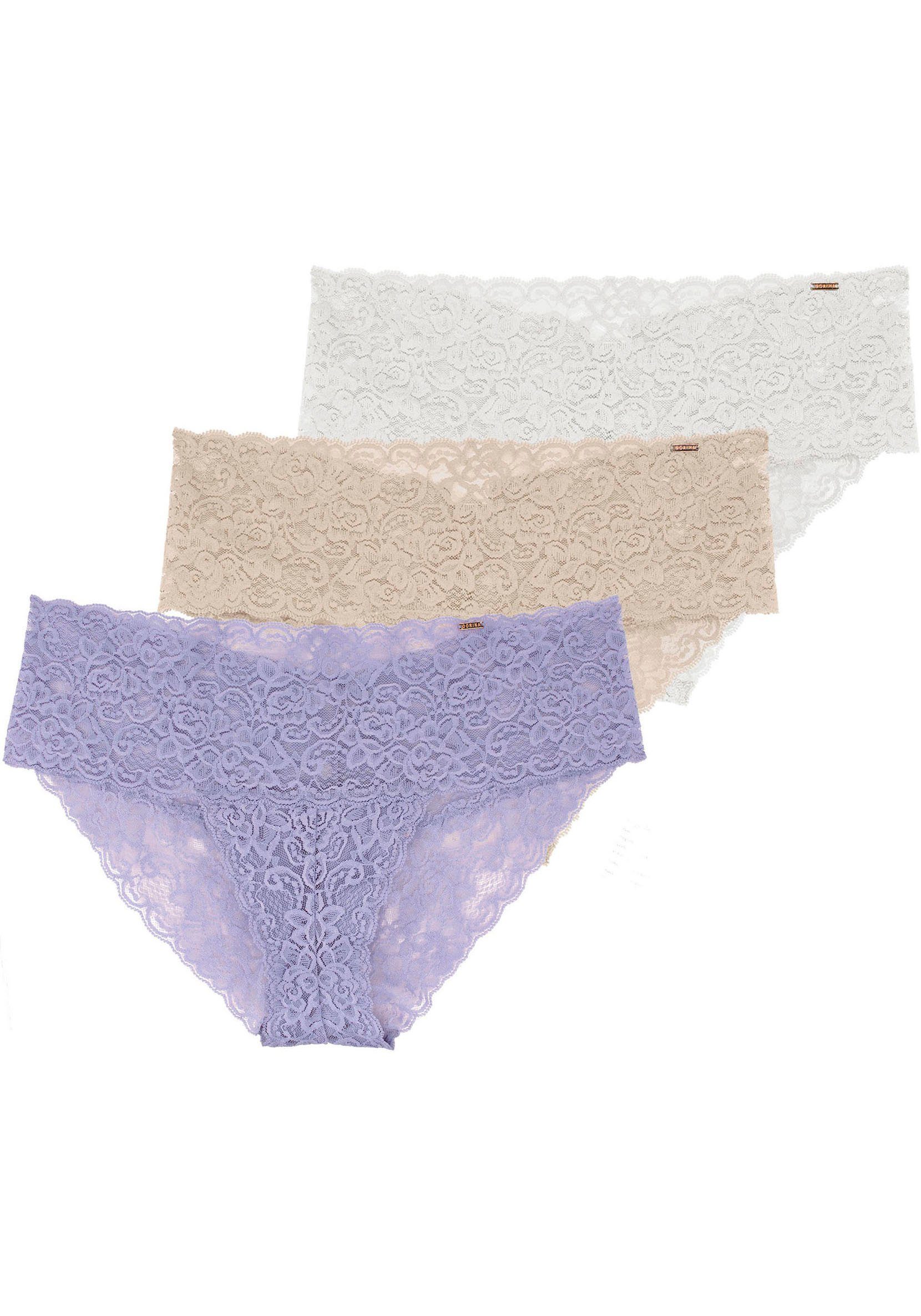 Dorina Slip Lana (3er Pack) mit floraler Spitze