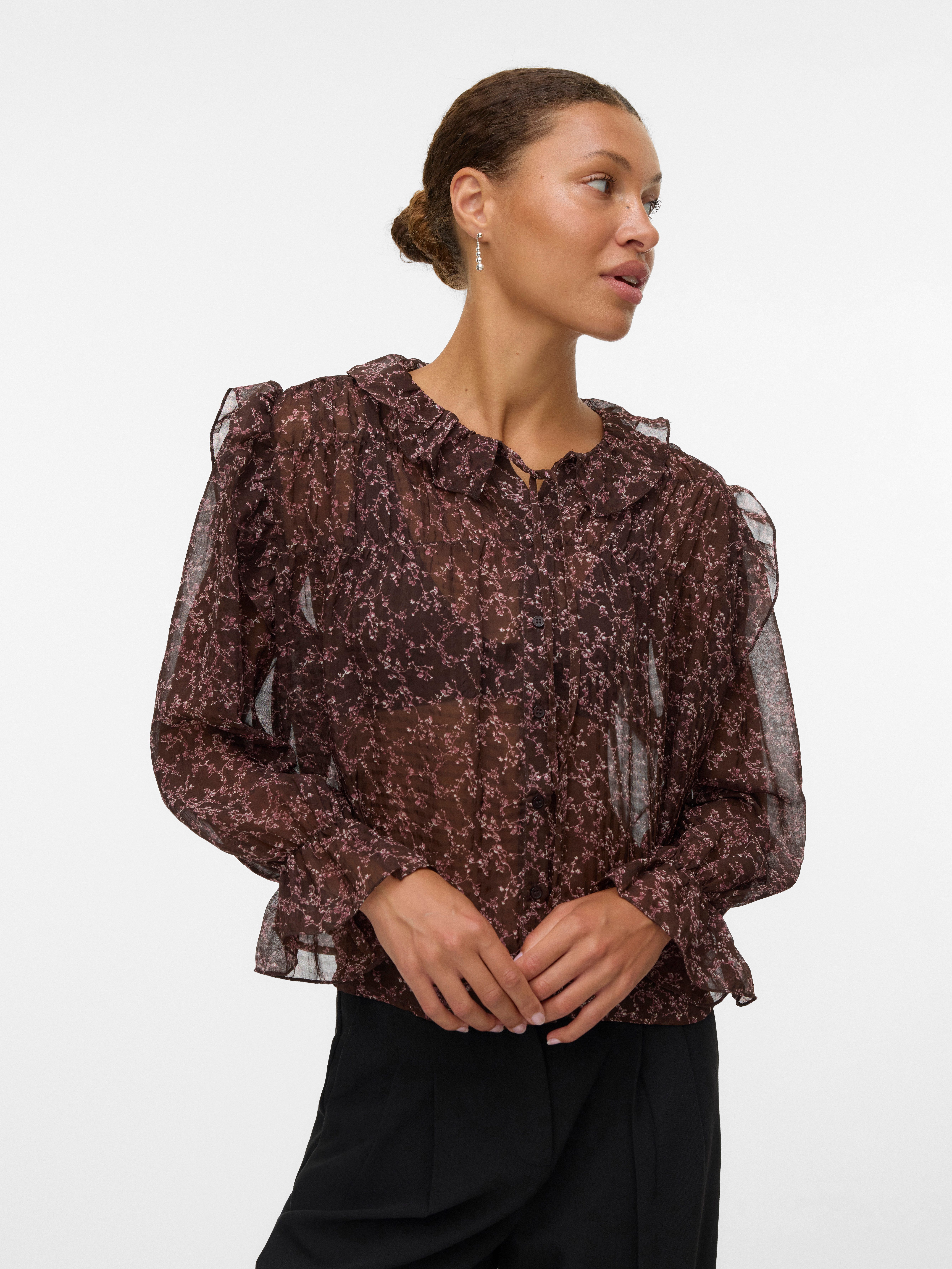 Rüschenbluse VMPETRA LS SHIRT WVN GA NOOS