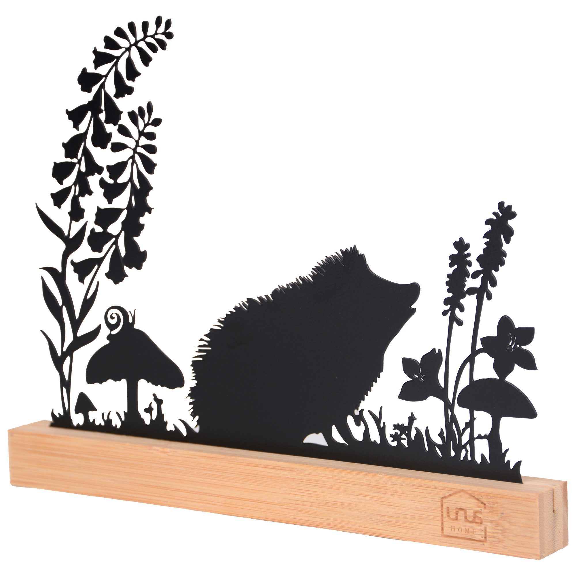 UNUS HOME Dekofigur Aufsteller Igel-Silhouette (26cm breit), Herbstdeko Herbstdekoration Herbst-Aufsteller Herbst