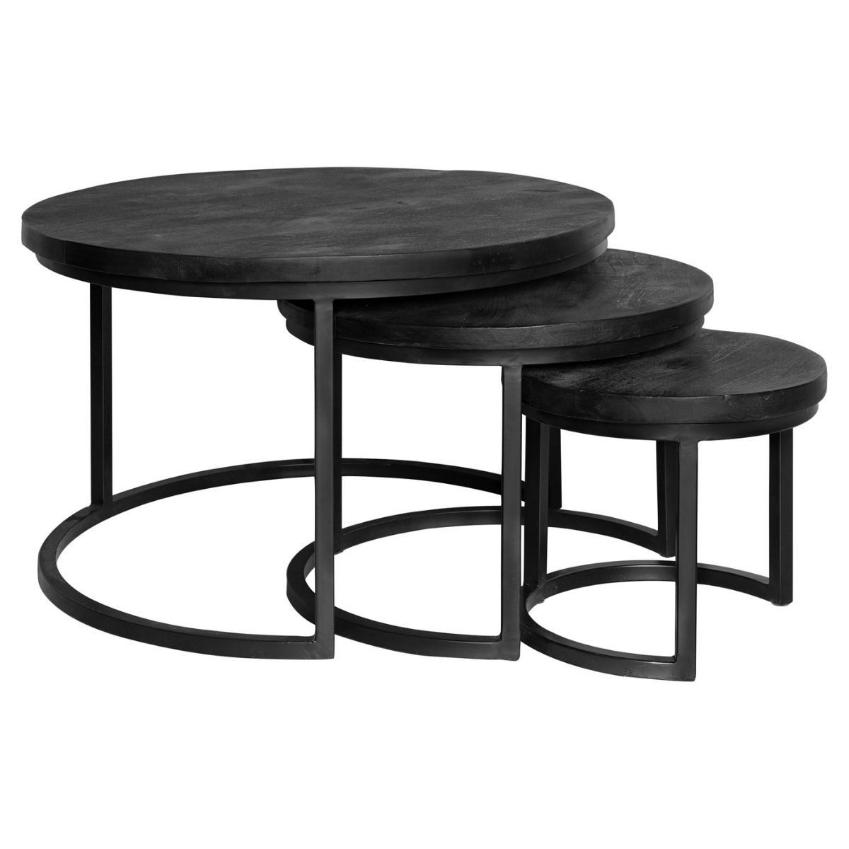 Couchtisch Couchtisch Triple All Black 3er-Set