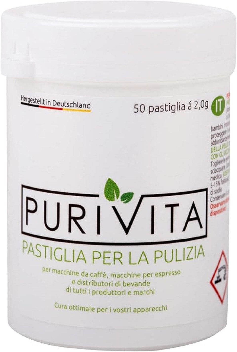 Purivita 2-Phasen REINIGUNGSTABLETTEN Kaffeevollautomaten 50 Tabs 2-Phasen 2-Phasen-Reinigungstabletten (50-St)