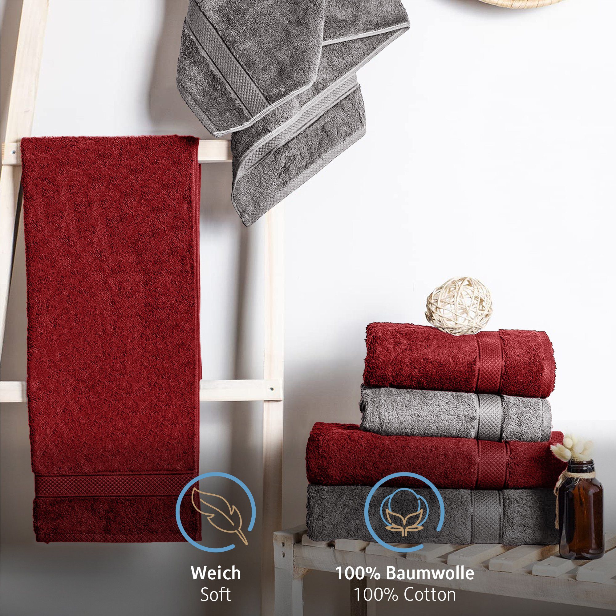 Komfortec Handtuch Set 100% Baumwolle, 470 günstig online kaufen
