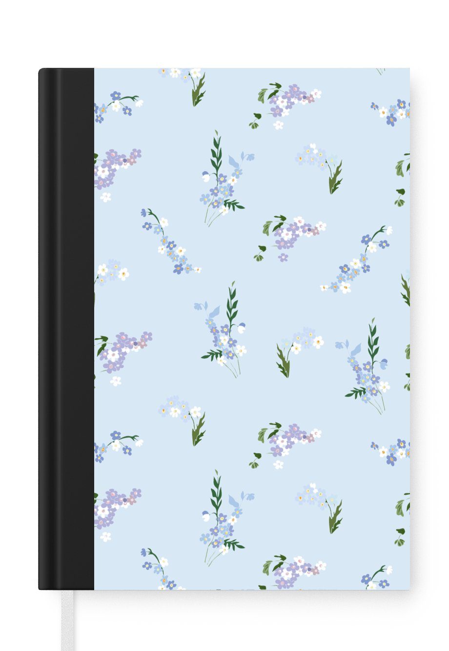 MuchoWow Notizbuch Muster - Blumen - Dekoration, Journal, Merkzettel, Tagebuch, Notizheft, A5, 98 Seiten, Haushaltsbuch