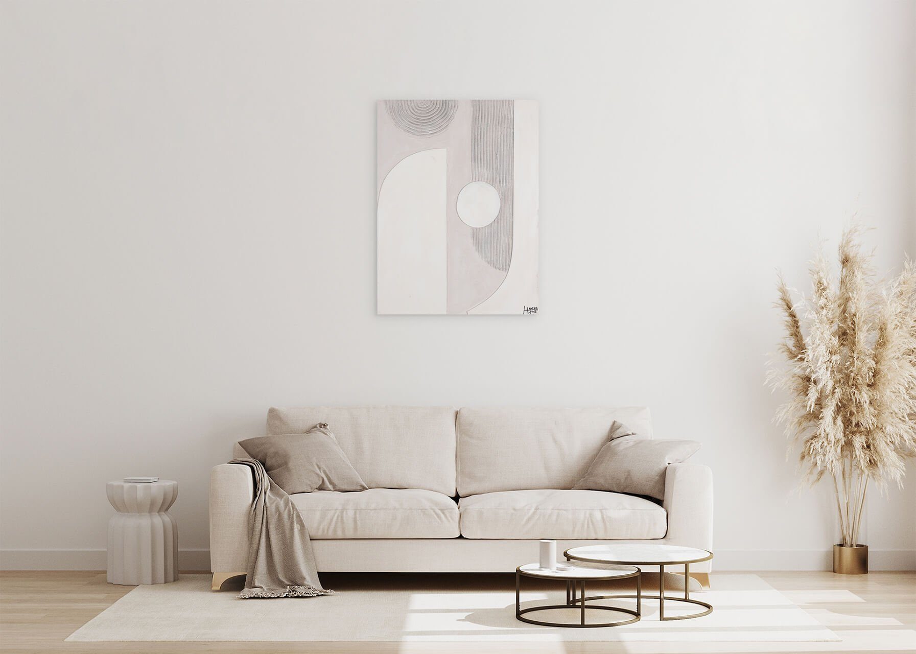 Wandbild cm, Leinwandbild 75x100 HANDGEMALT Balance Lebens Gemälde KUNSTLOFT des Wohnzimmer 100%