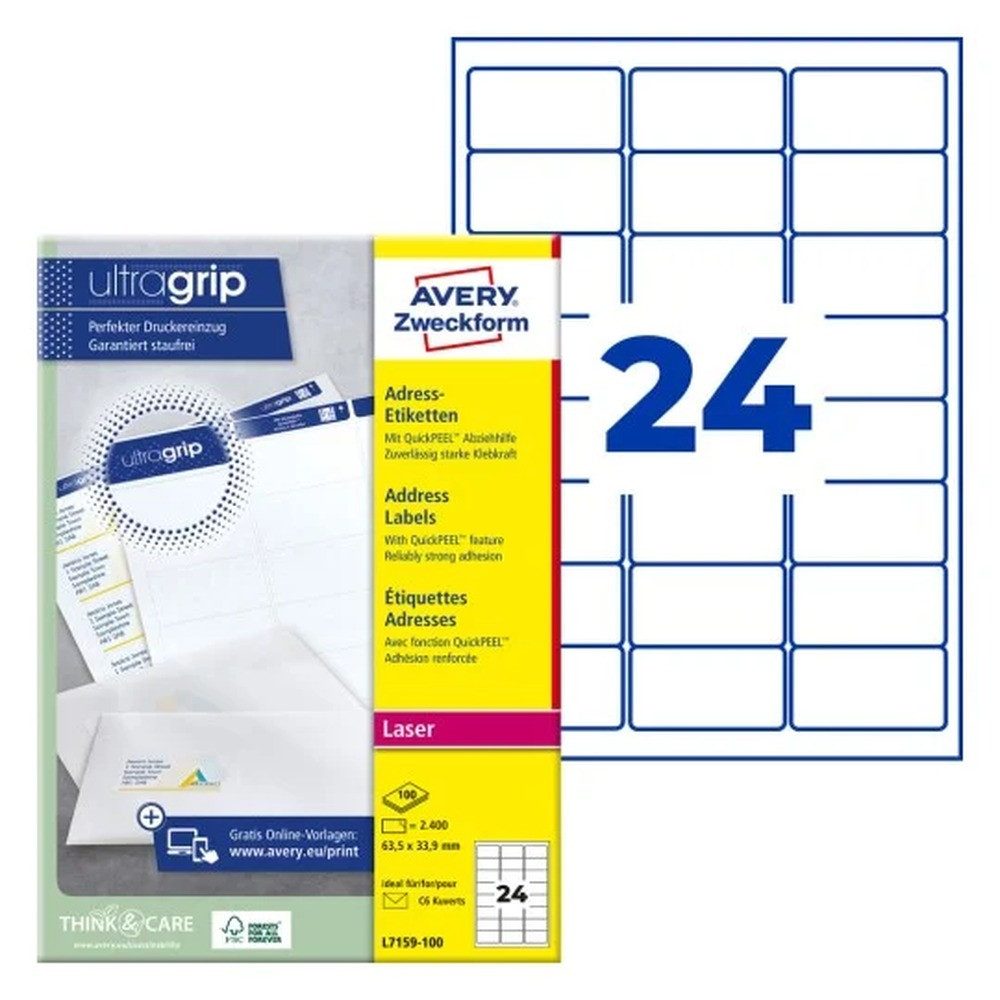 Avery Zweckform Etiketten 2.400 AVERY Zweckform Etiketten