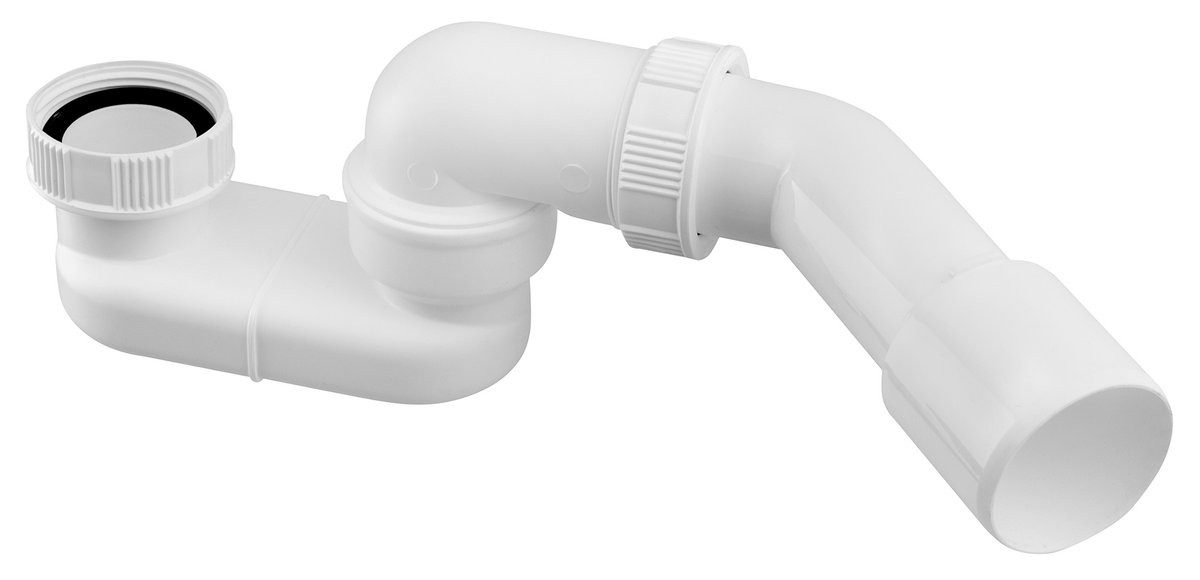 Bruckner Siphon Siphon mit 6/4" Überwurfmutter und Winkelbogen DN40/50, Bruckner-164-425-0