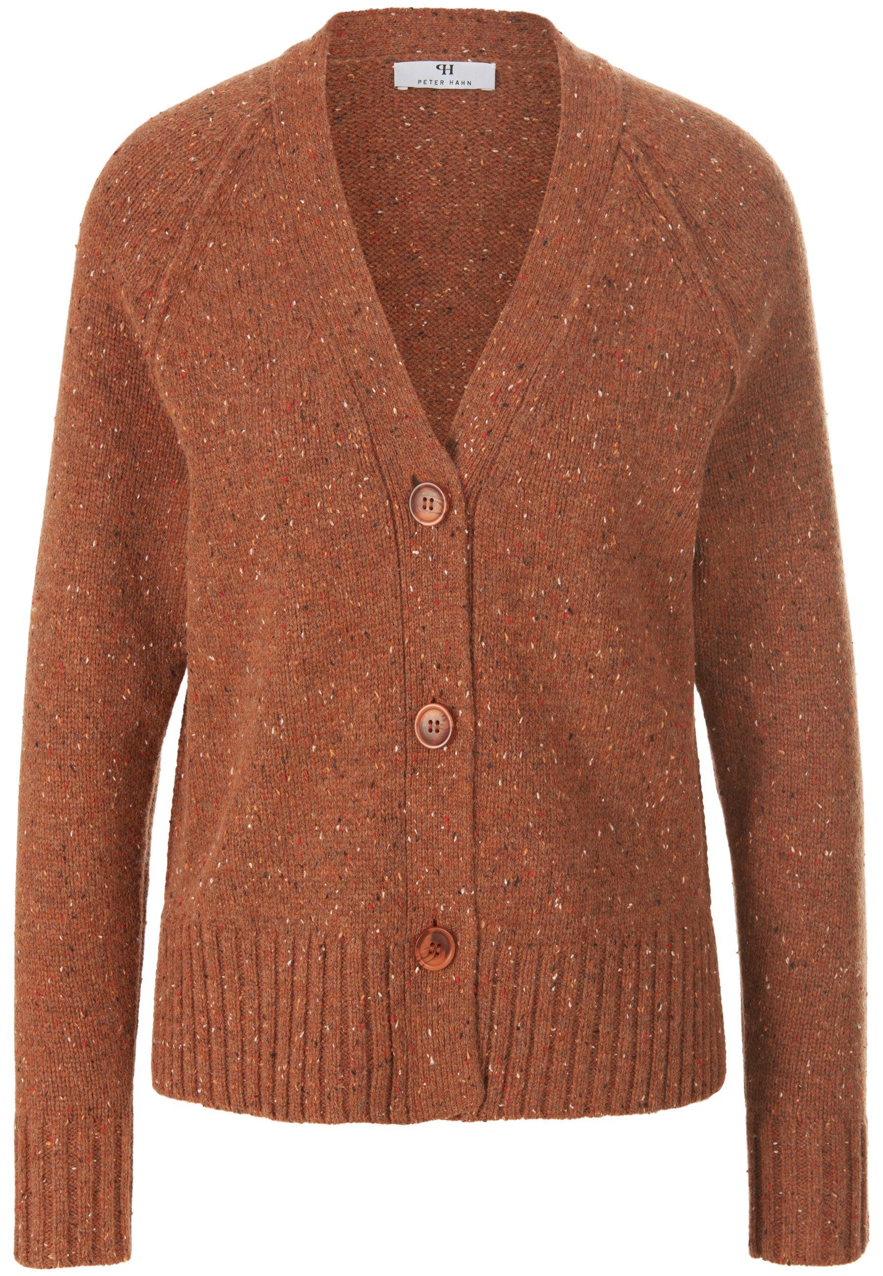 Cardigan Peter kastanienbraun New Wool Hahn mit modernem Design