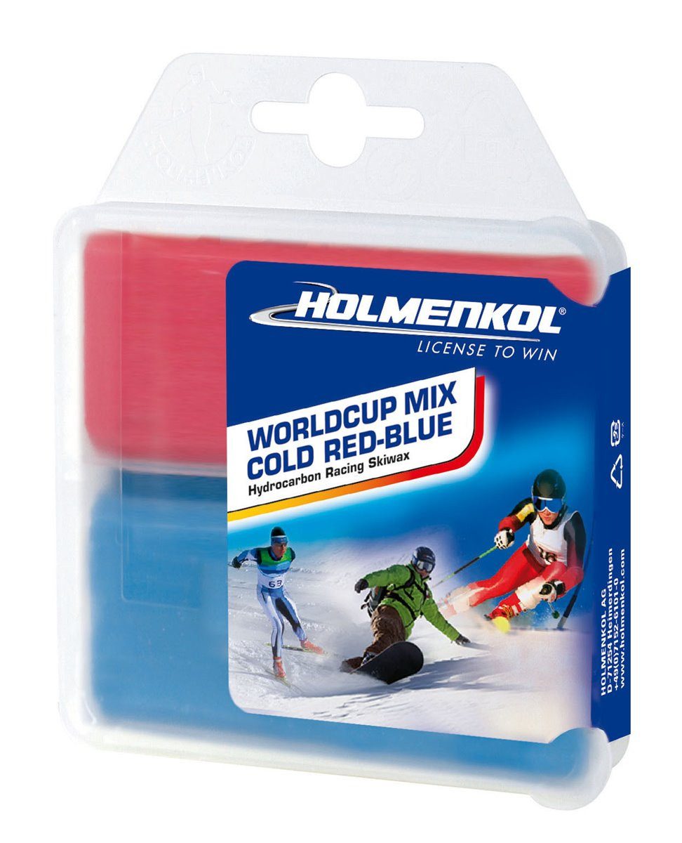 Ski Holmenkol BaseWax Cold Beta-Ultra red blue 2x 35g Basis Skiwachs