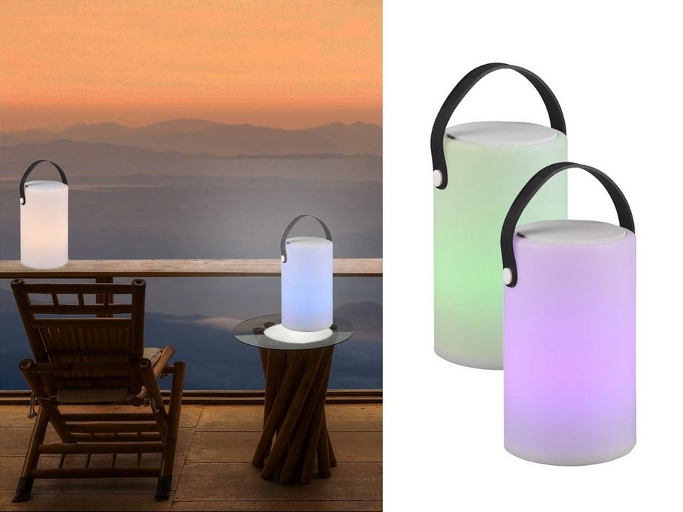 meineWunschleuchte LED Außen-Tischleuchte, 2-er Set, Bluetooth