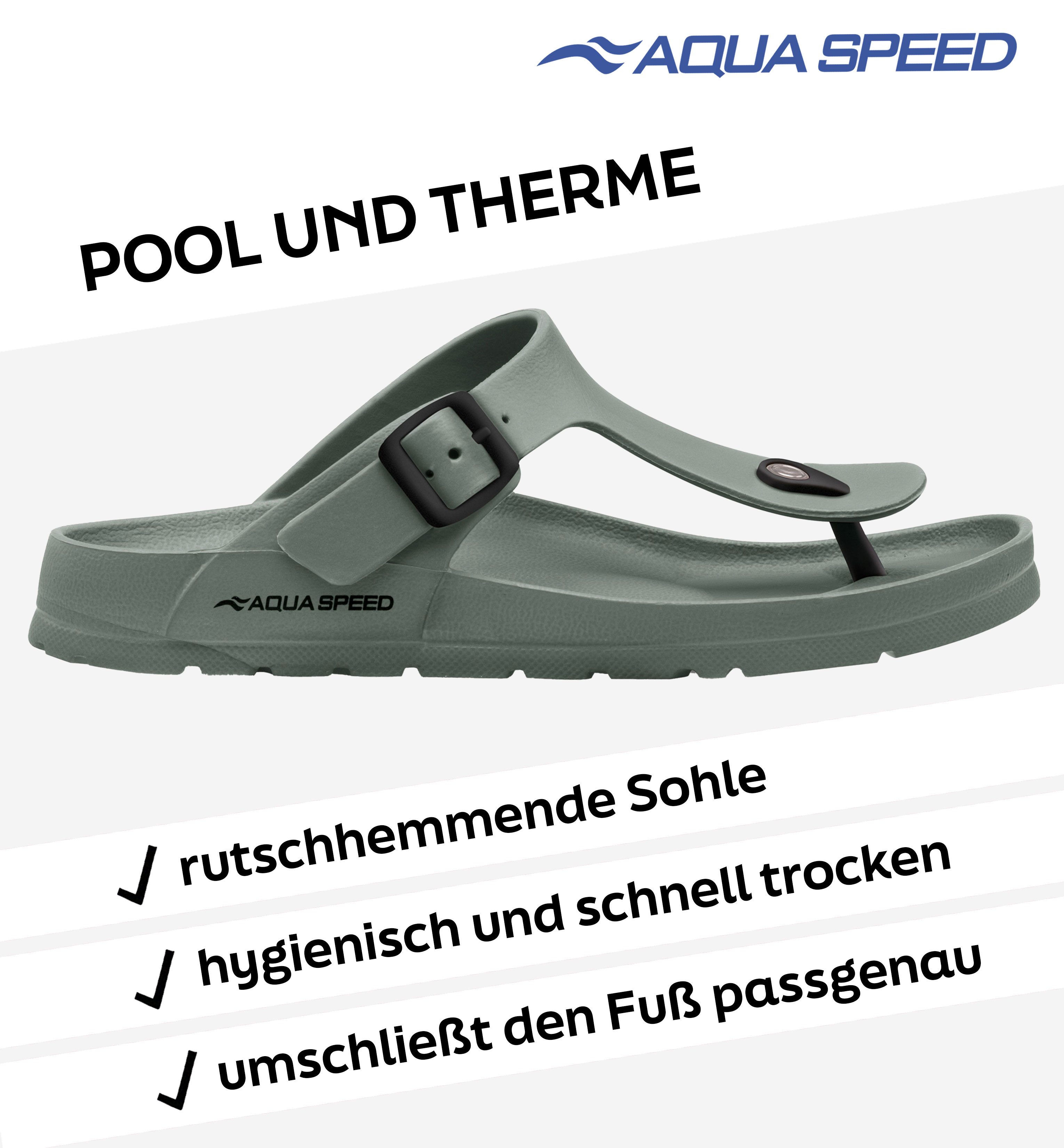 Aqua Speed MONACO Badesandalen Unisex Größe 38 Leicht & wasserresistent Badezehentrenner (Hochwertige EVA-Struktur für maximale Flexibilität & Tragekomfort) Leicht & wasserresistent – ideal für Pool, Strand & Sauna
