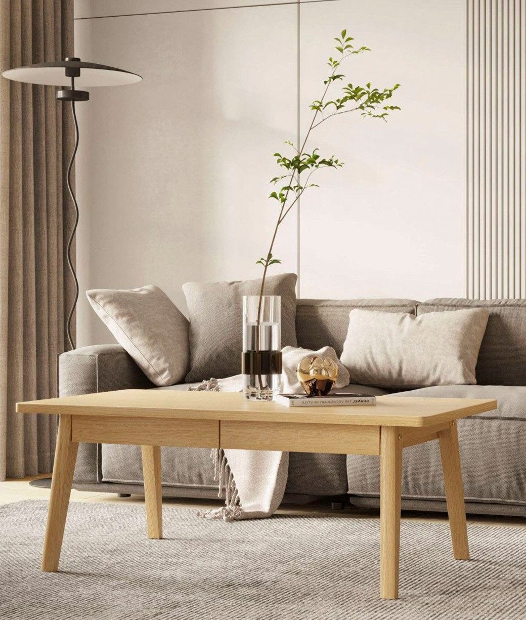 Woodman Couchtisch Nice, Breite 120 cm, mit 2 Schubladen, Echtholzffurnier aus Eiche, FSC®