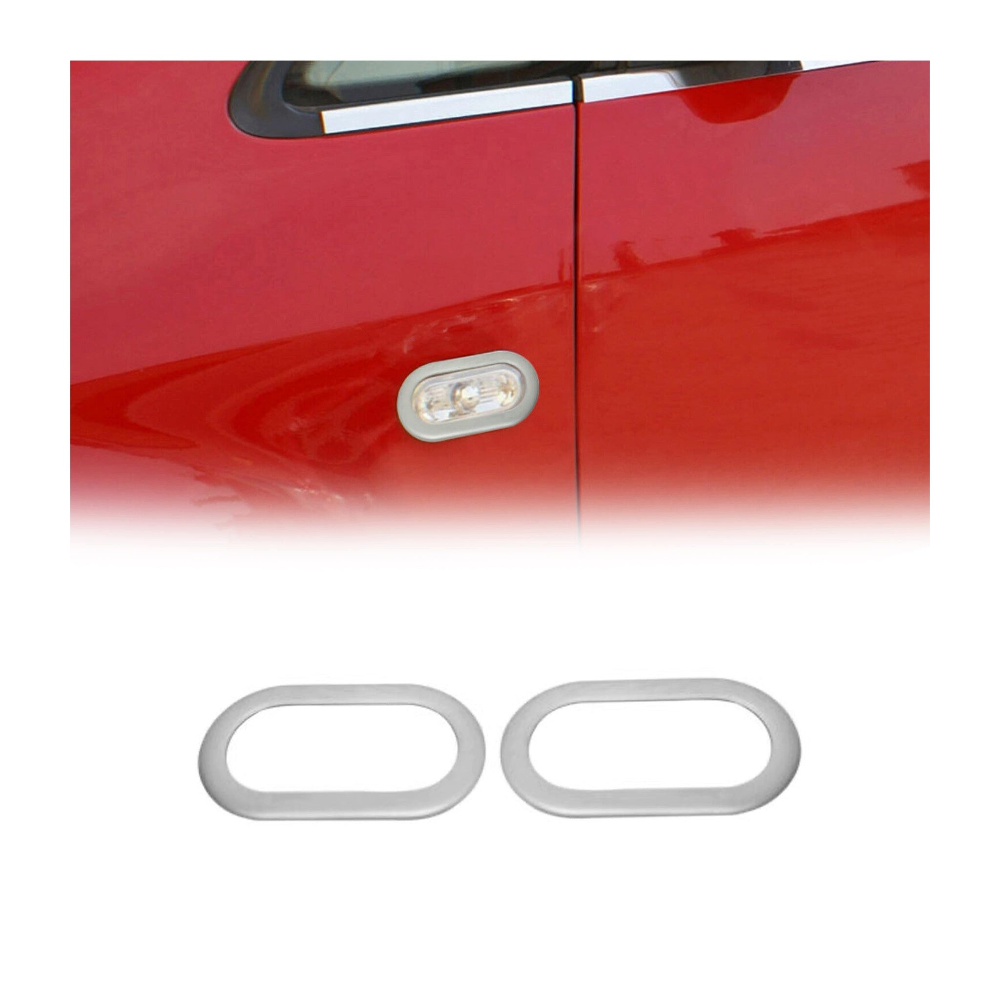 OMAC Zierleisten-Aufkleber Seitenblinker für VW Sharan Seat Alhambra 1995-2010 2x, (2tlg), Langlebig,Einfache Reinigung,Einfache Installation,Rostbeständig
