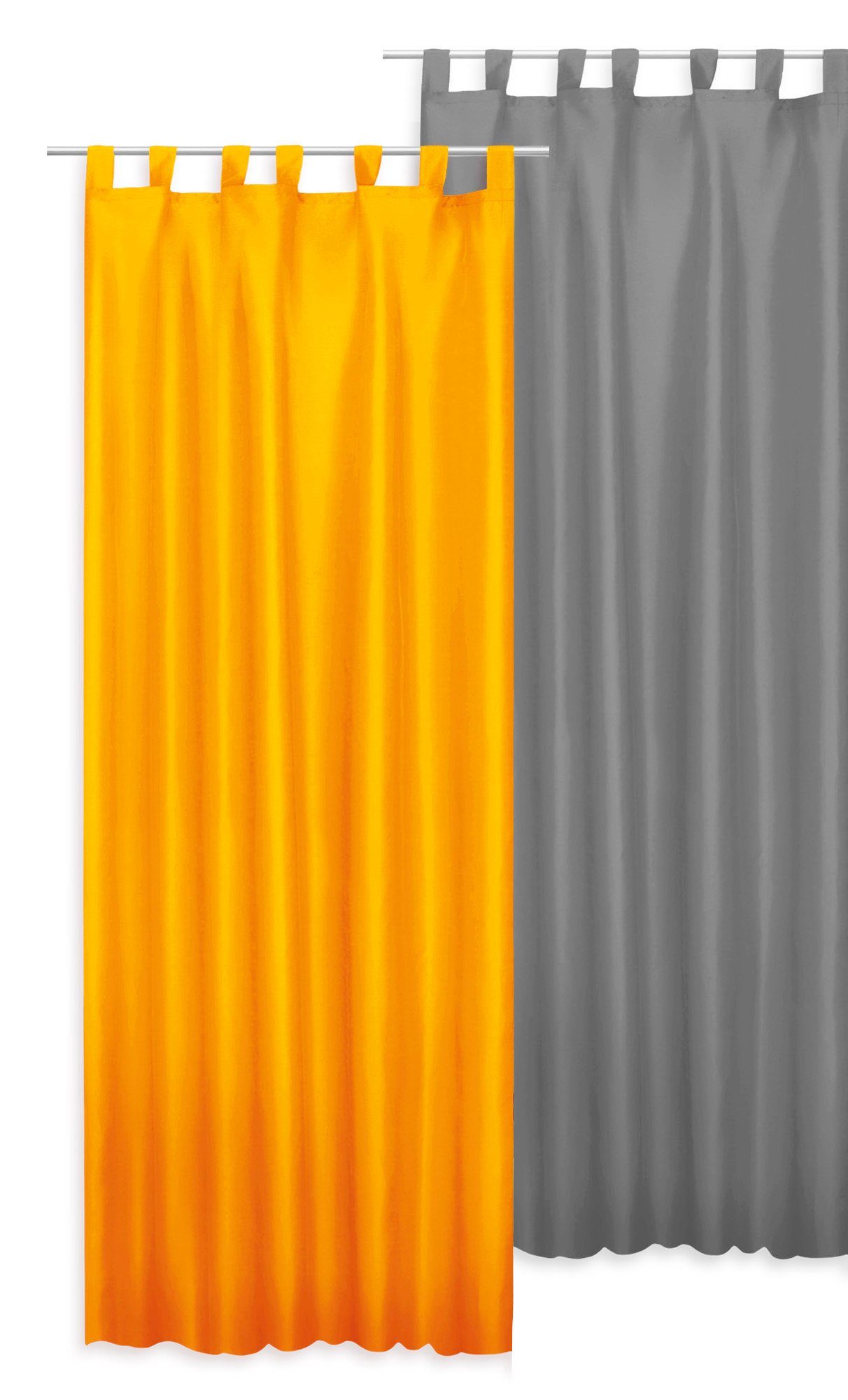 Wildseide Haus halbtranspare, St), Vorhang Polyester Optik Schlaufen Deko, (1 145x245 halbtransparent, cm und mit Gardine Gardine Schlaufen