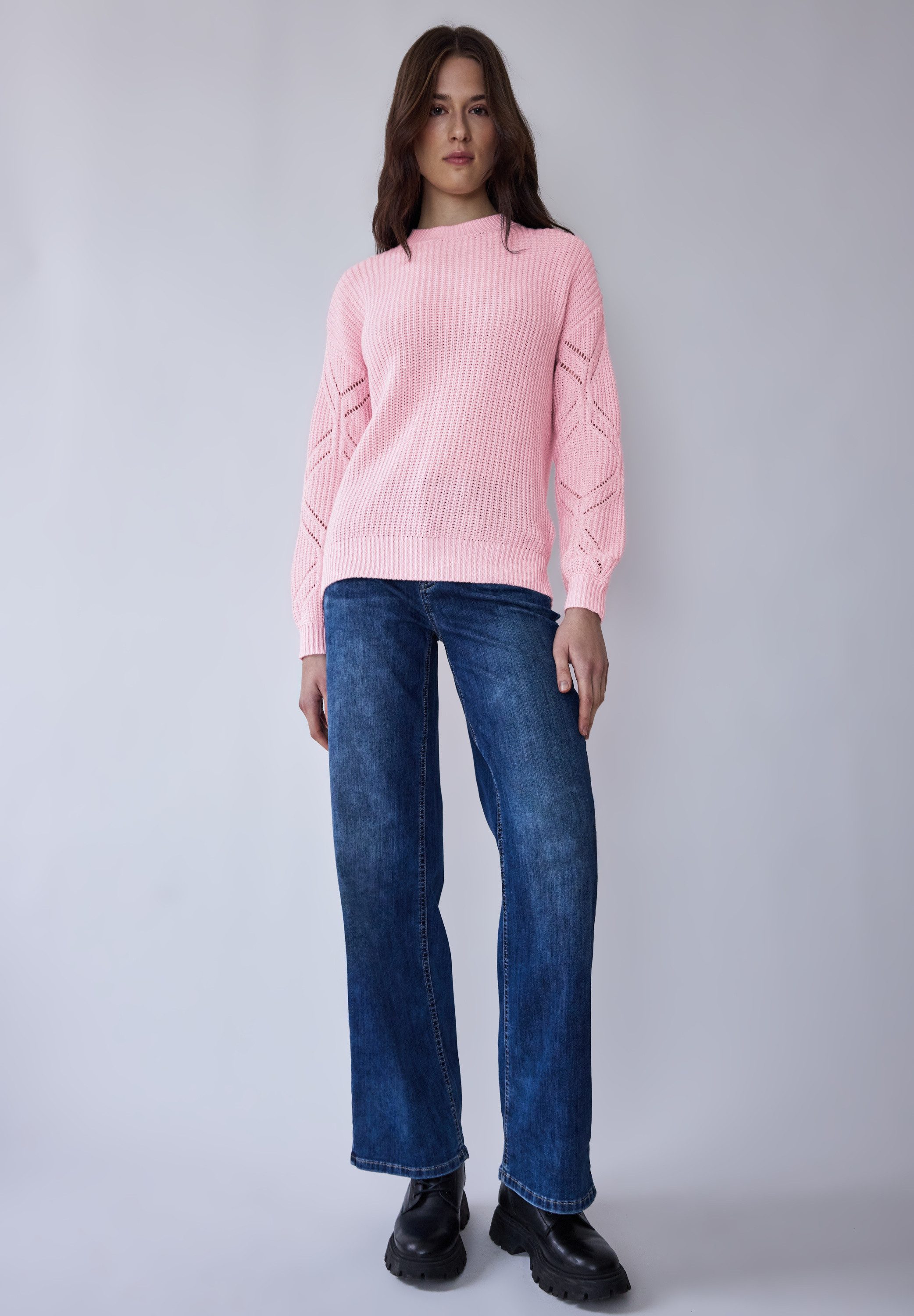 STREET ONE STUDIO Longpullover mit Strick-Detail