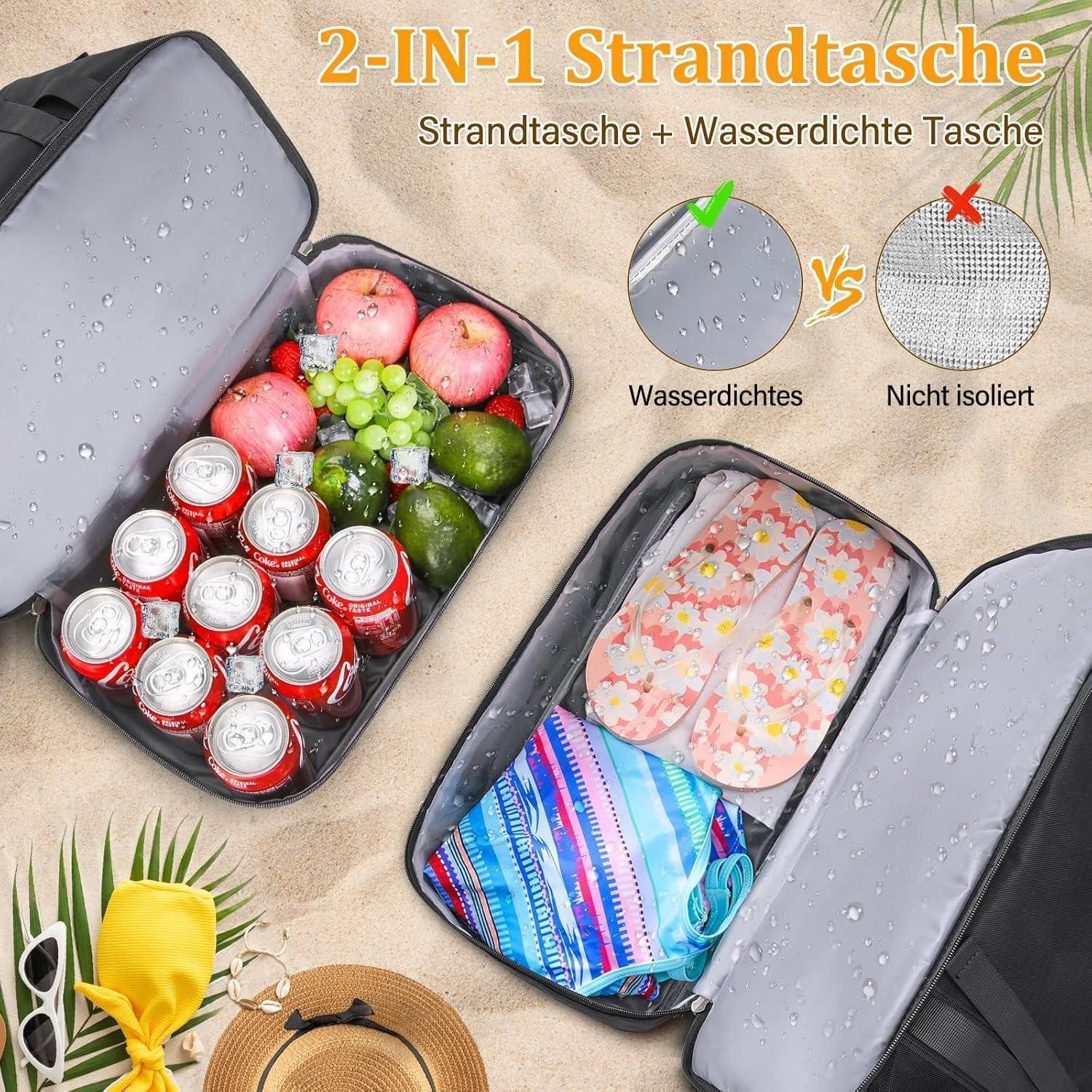 LuxusKollektion Strandtasche Strandtasche XXL mit Reißverschluss günstig online kaufen