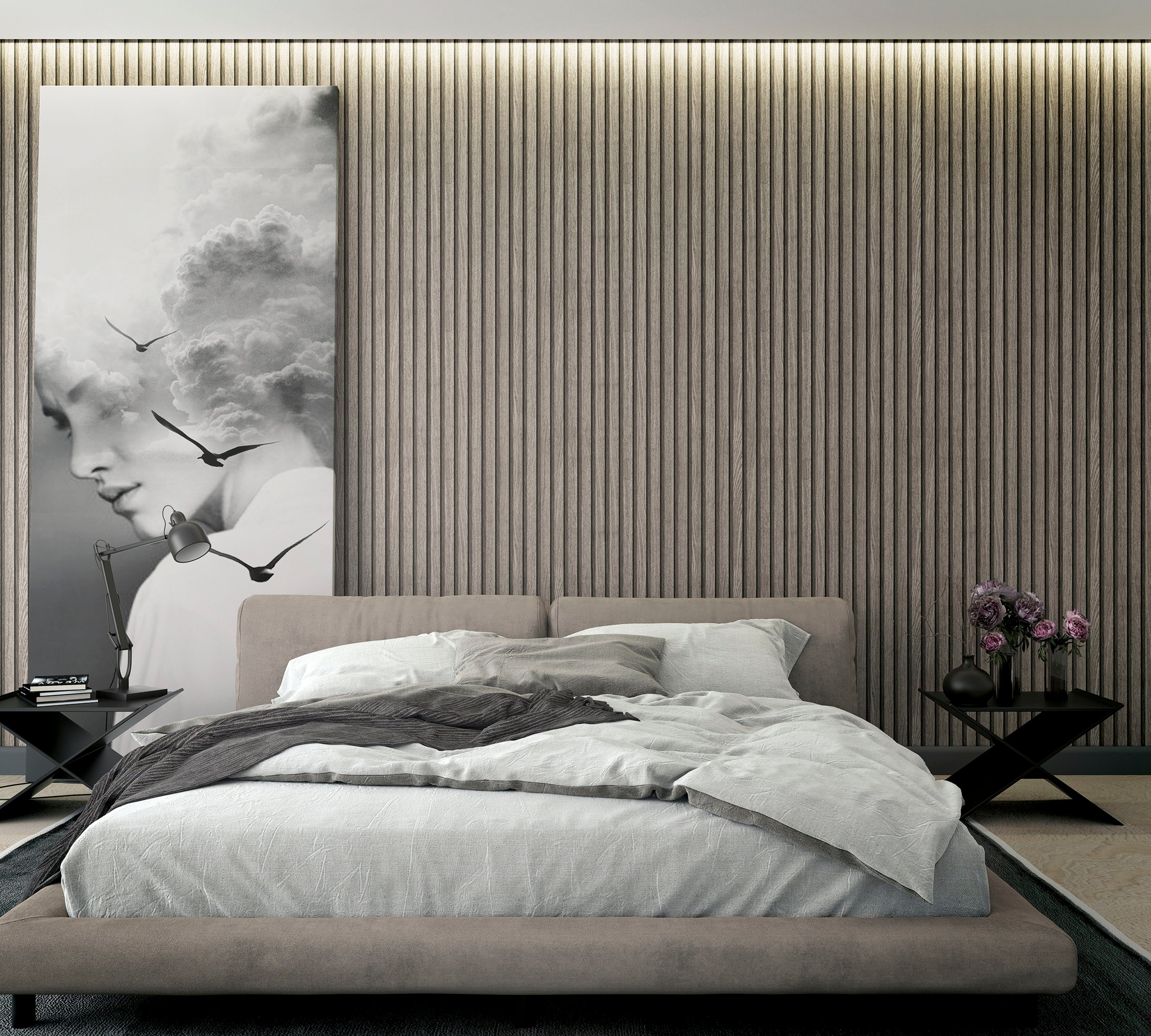 Vliestapete grau Marburg moderne für Schlafzimmer Timber, geprägt, matt, Vliestapete Wohnzimmer Küche 3D