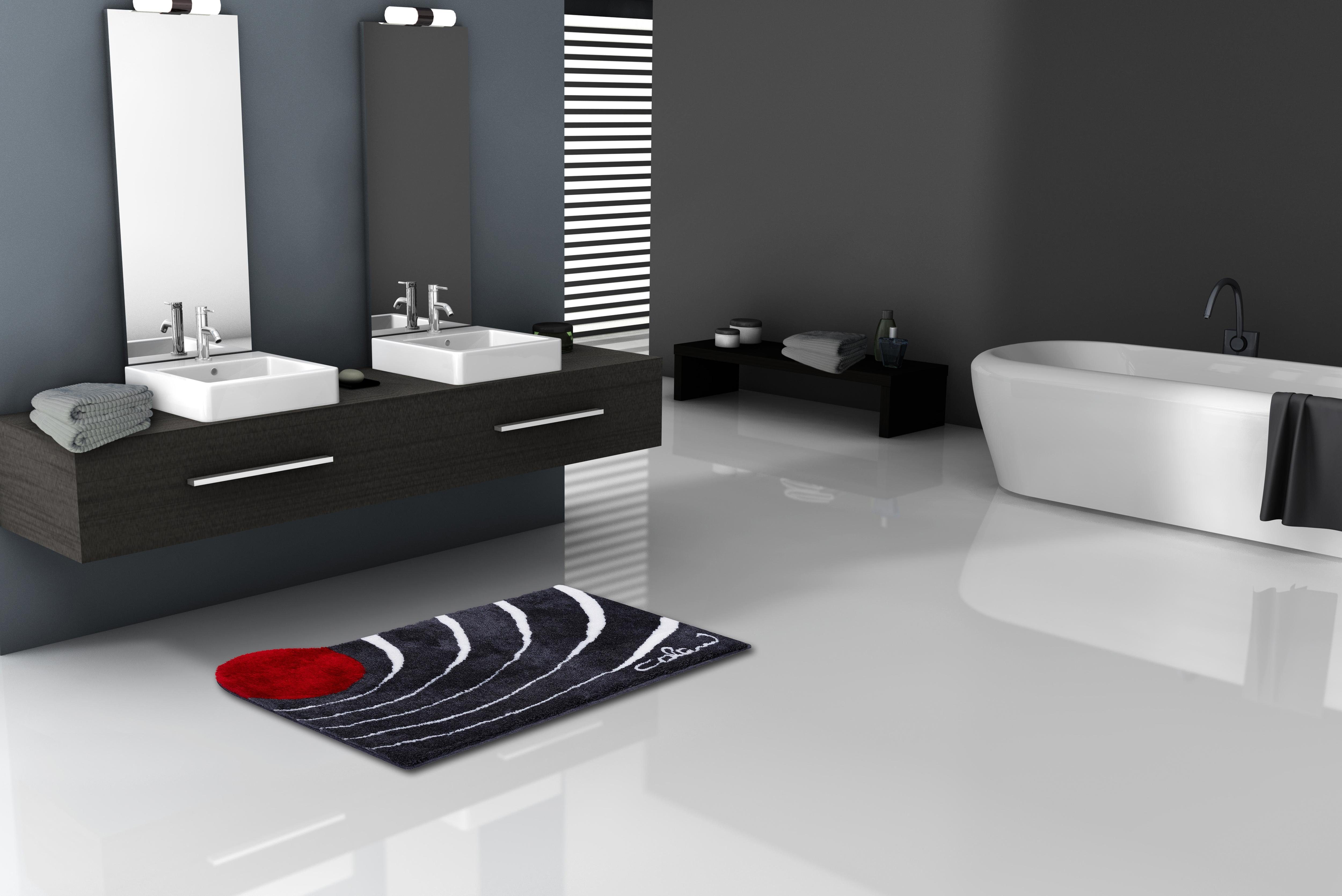 Colani Badematte Colani 2, Höhe 24 mm, rutschhemmend beschichtet, fußbodenheizungsgeeignet, Kunstfaser, quadratisch