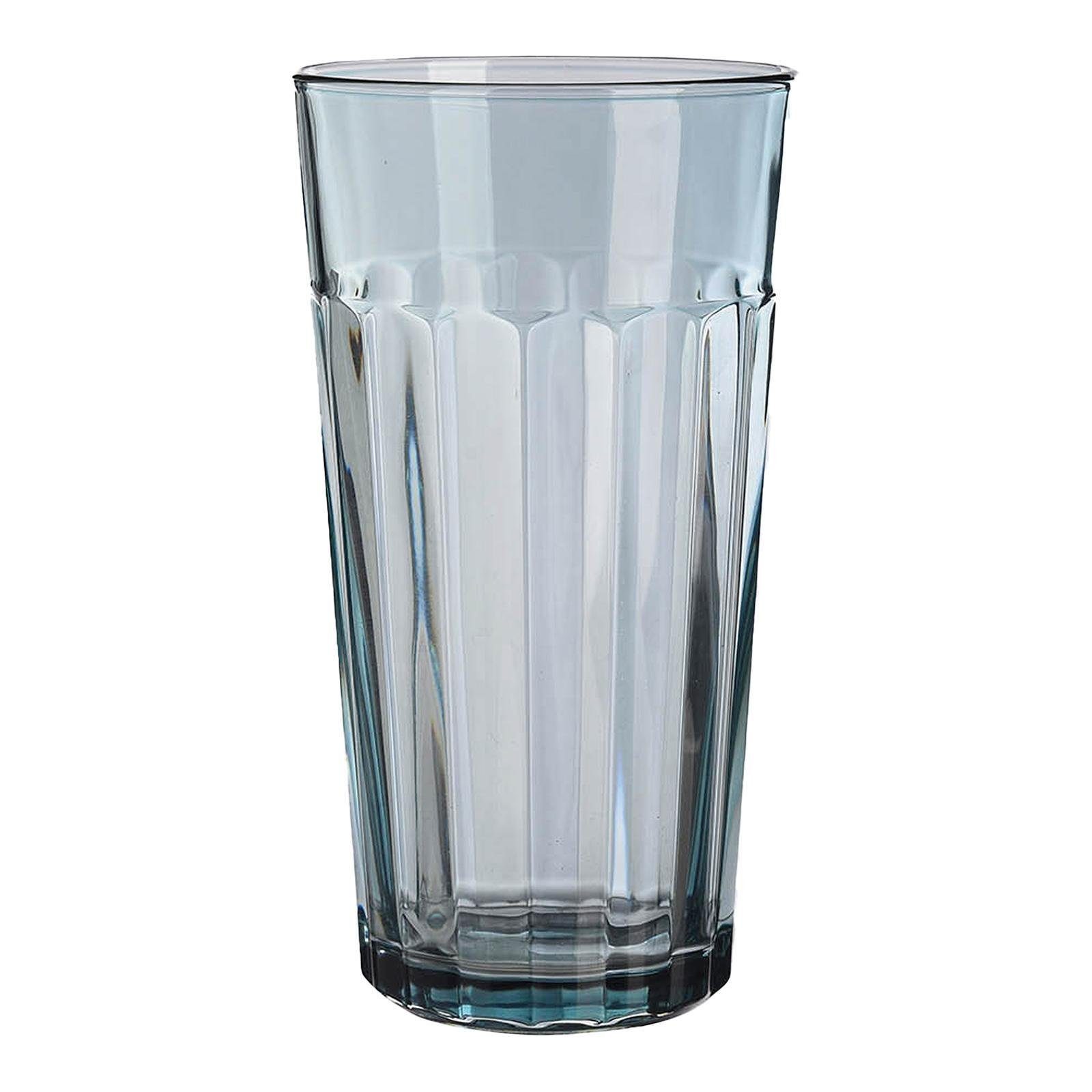 Depot Glas Trinkglas Sindy, 100% Glas, aus Glas, Ø 8 Zentimeter, H 15.5 Zentimeter Blau