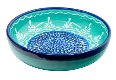 Kaladia Multireibe Reibeschüssel in Türkis & Blau, Keramik, handbemalte Küchenreibe - Made in Spain