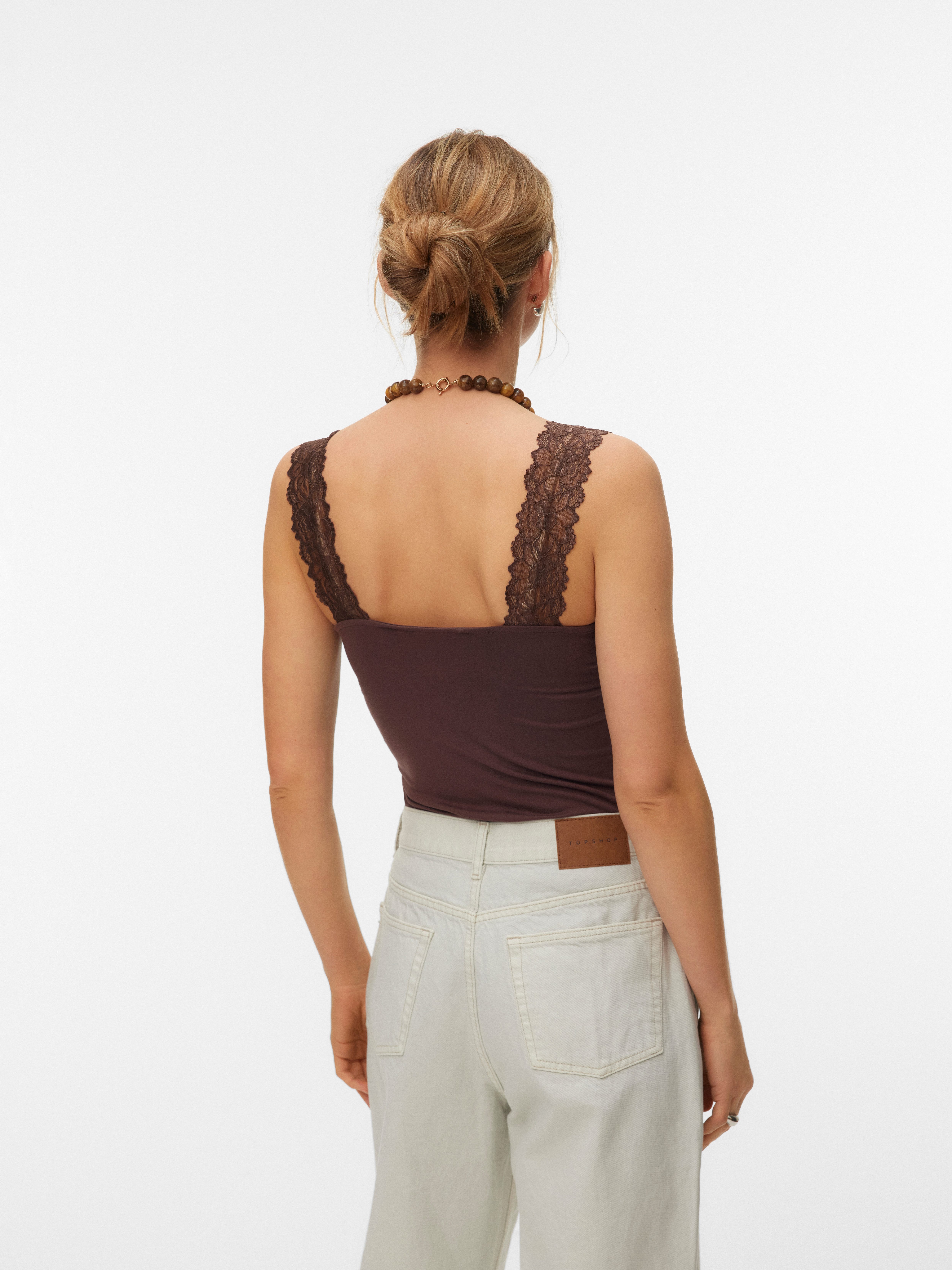 Vero Moda Spitzentop VMROSA SL TOP JRS NOOS Viskosemischung