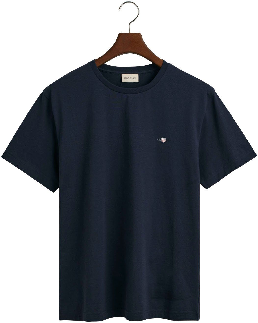 T-SHIRT Gant blue Logostickerei T-Shirt REG SS evening mit Brust SHIELD auf der