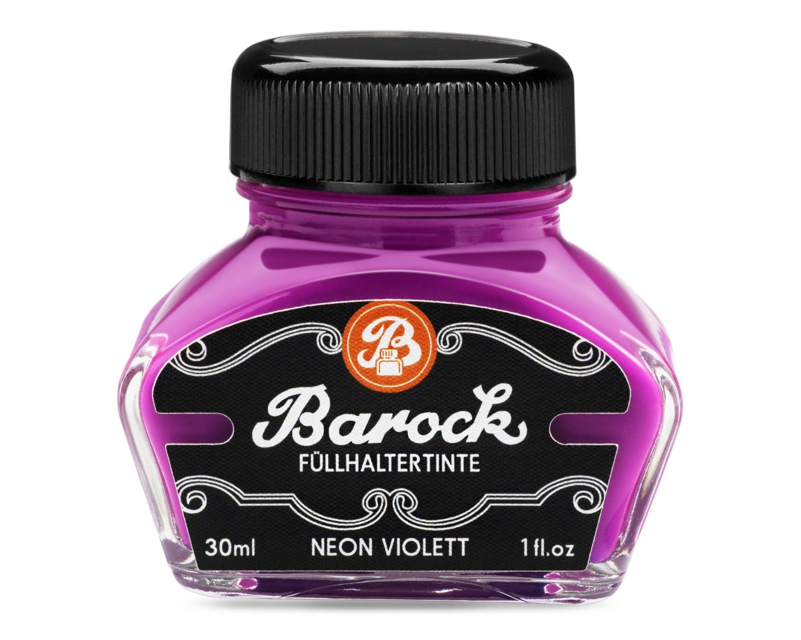 Barock Barock Füllhaltertinte zum Schreiben, Markieren Neon Violett, 30ml Tintenglas (Set, 1-tlg)