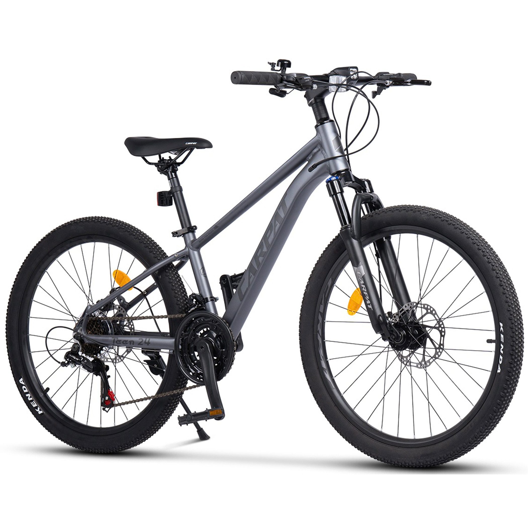 CARPAT SPORT Mountainbike 24 26 27.5 Zoll Fahrrad für Herren Damen, Mädchen und Jungen, 21 Gang Shimano Tourney Schaltwerk, Kettenschaltung, Aluminium Rahmen, Jugendfahrrad MTB Hardtail Fahrrad