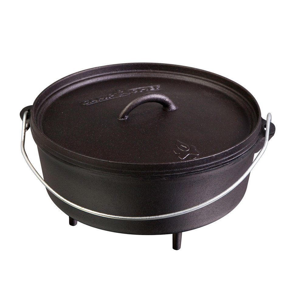 Topf Gusseisen Chef - Camp Füßen, 35cm Dutch Oven Camp Gusseisen mit Feuertopf Feuertopf Chef Classic