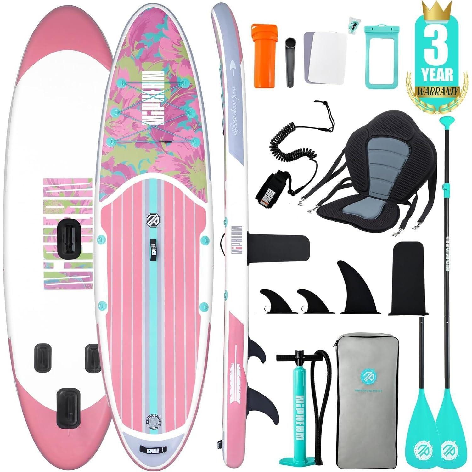 LuxusKollektion Inflatable SUP-Board Paddleboard 320cm 200kg 2 Floral Symphony mit dem Balanceflügel