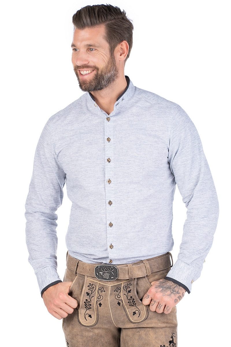 Orbis Textil GmbH & Co. KG Trachtenhemd Trachtenhemd - ERAS - hellgrau