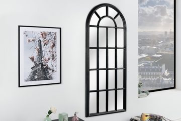 riess-ambiente Wandspiegel CASTILLO 140cm schwarz (Einzelartikel, 1-St), Wohnzimmer · groß · halbrund · mit Rahmen · Fenster-Design · Deko