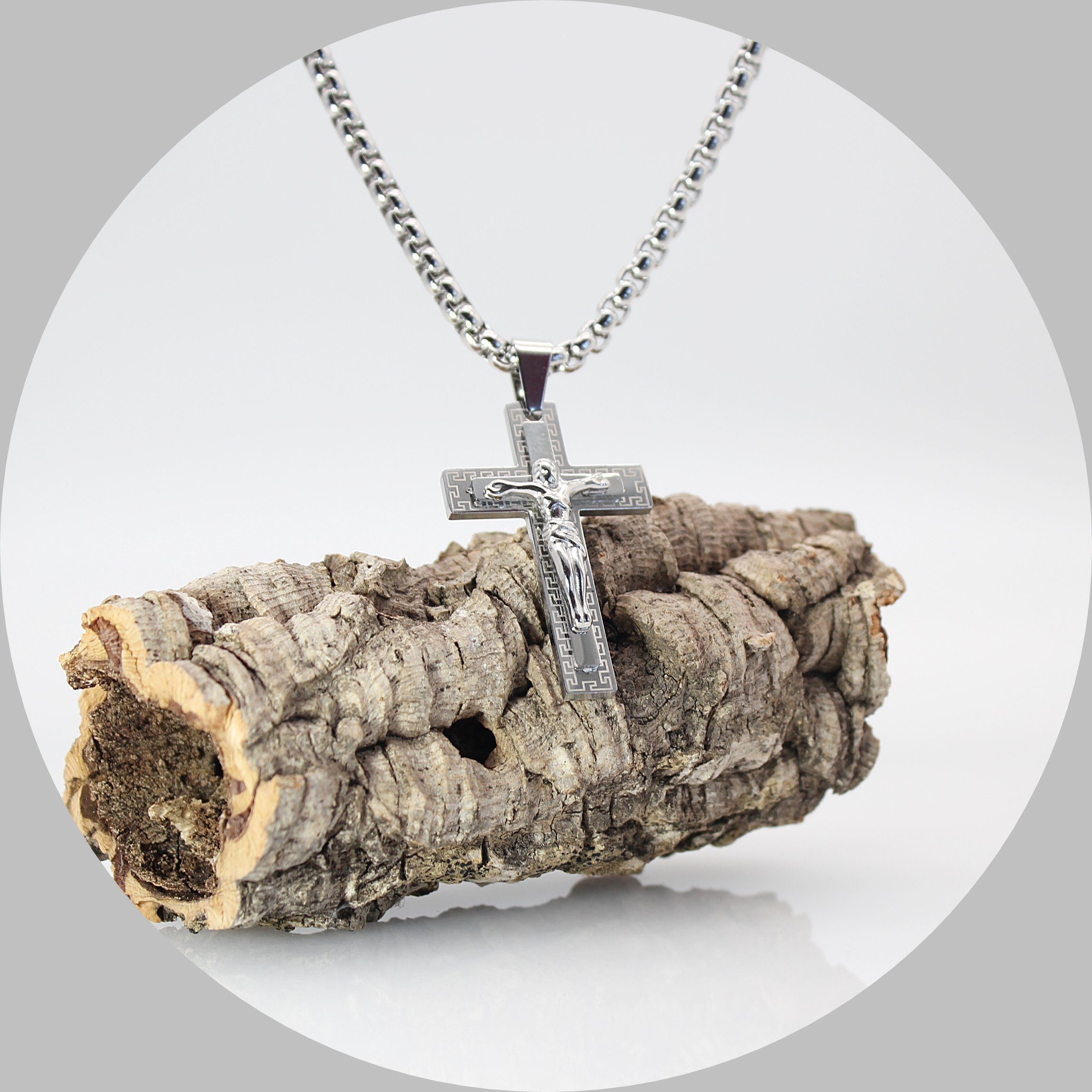 ELLAWIL Edelstahlkette Kreuzkette Kette mit Kreuz Anhänger Halskette Kreuzs günstig online kaufen