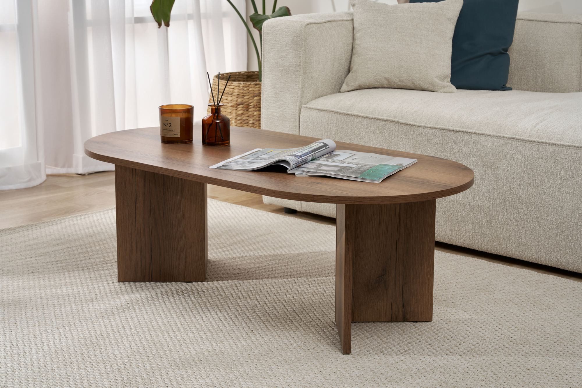 Skye Decor Couchtisch Sable (1-St., 1-tlg), oval – moderner Wohnzimmertisch für Wohnzimmer