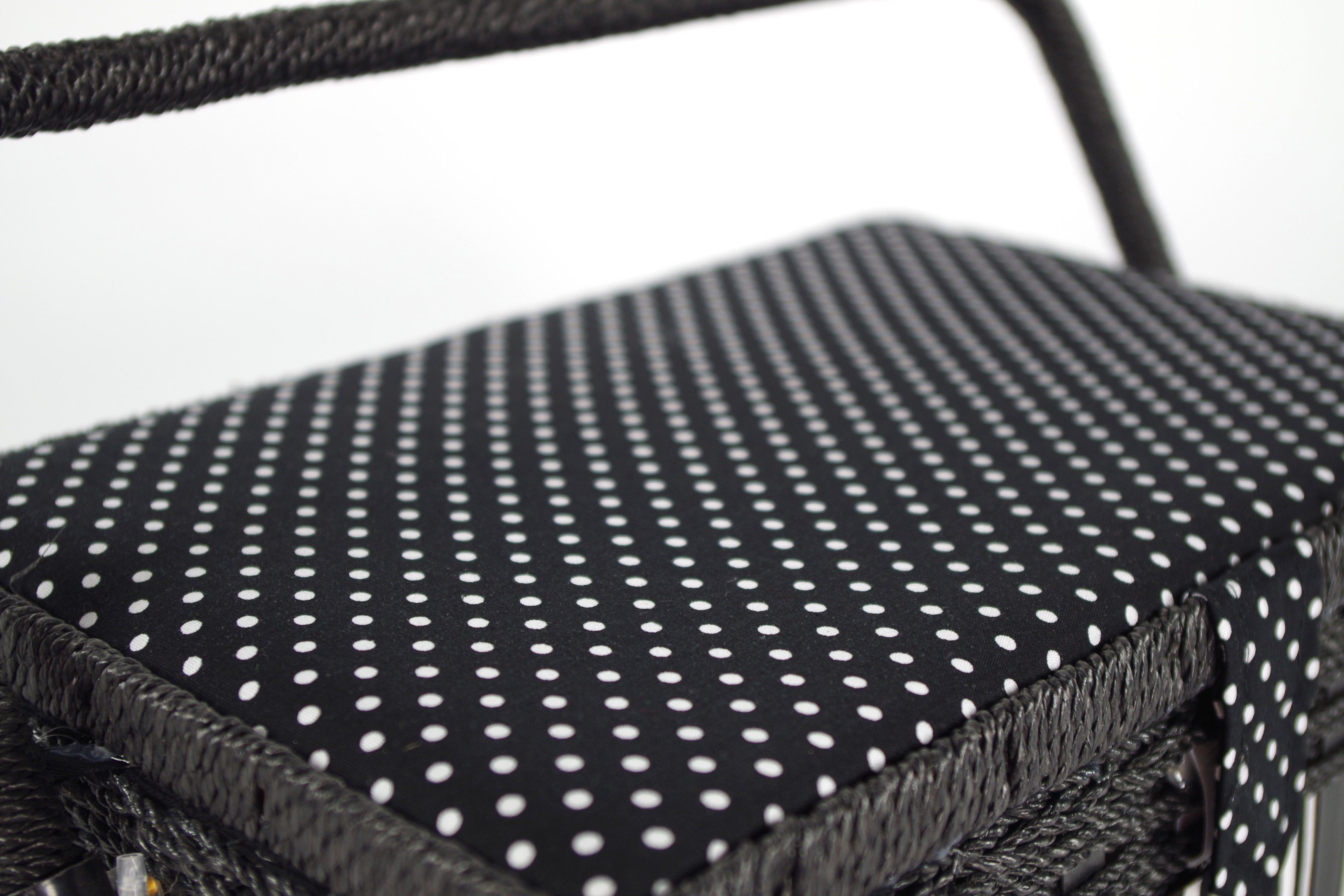 Kobolo Nähkorb Nähkästchen schwarz/weiß rechteckig -Textileinsatz